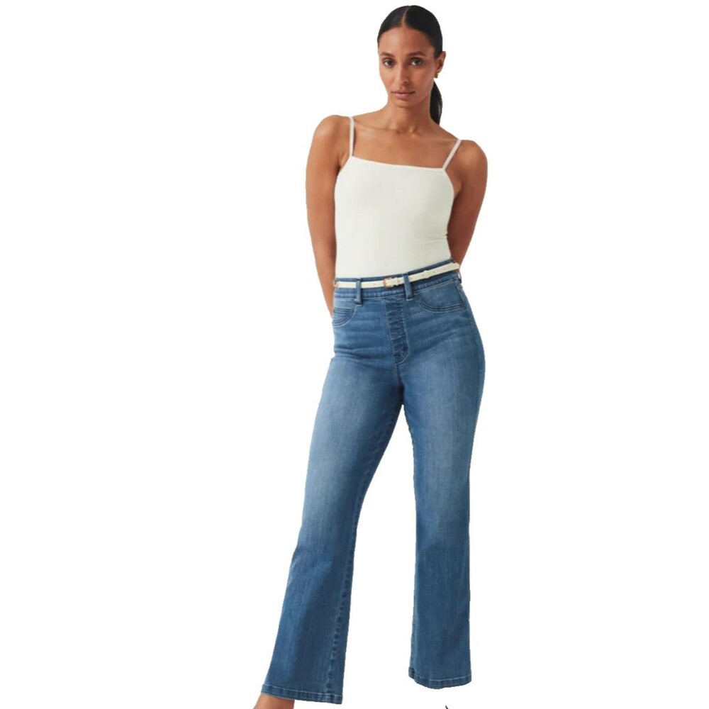 Spanx Womens Kick Flare Jeans Pull On Vintage Indigo Wash Size XL